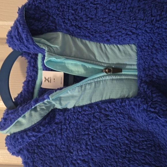 XERSION BRAND GIRLS BLUE & GREEN HOODED ZIPPERED JACKET SIZE LARGE 14 - Picture 9 of 16